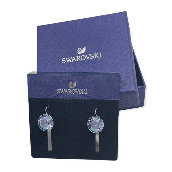 Swarovski Bella Blue earrings Rhodium plated - Picture 1 of 7
